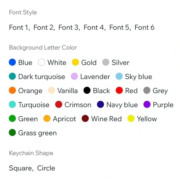 Outlined Monogram Custom Handmade Resin Circle Keychain - Picture 6 of 6